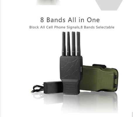 8 antennas portable signal jammer handheld cell phone jammer with nylon case lojack version