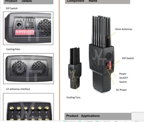8 antennas portable signal jammer handheld cell phone jammer with nylon case lojack version