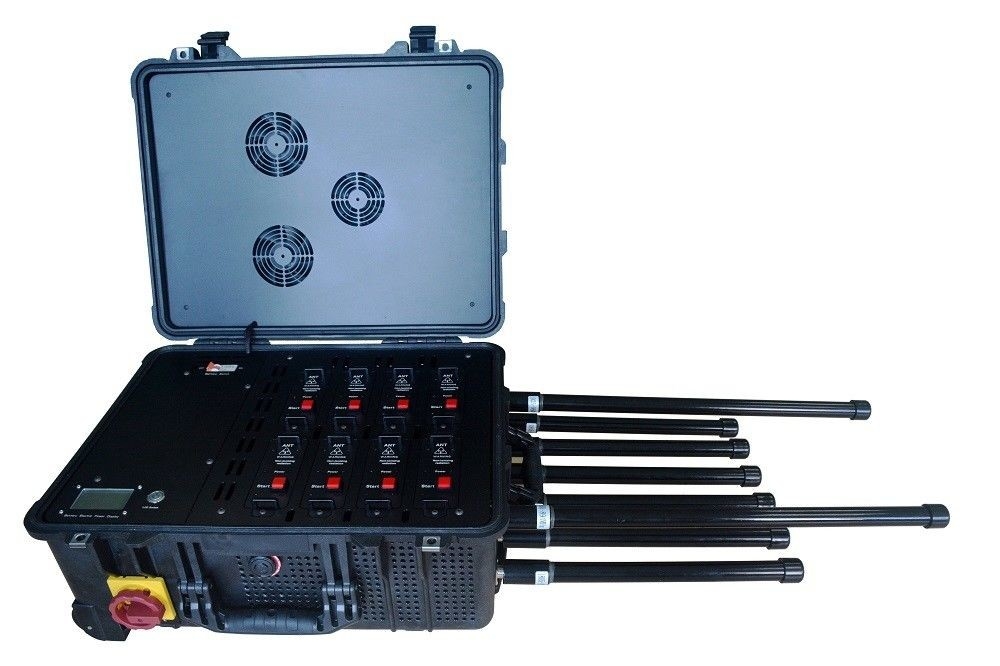 High Power 5 Channels Mobile Signal Jammer  GPS WIFI Blocker DDS jammer 200M Out power 250w